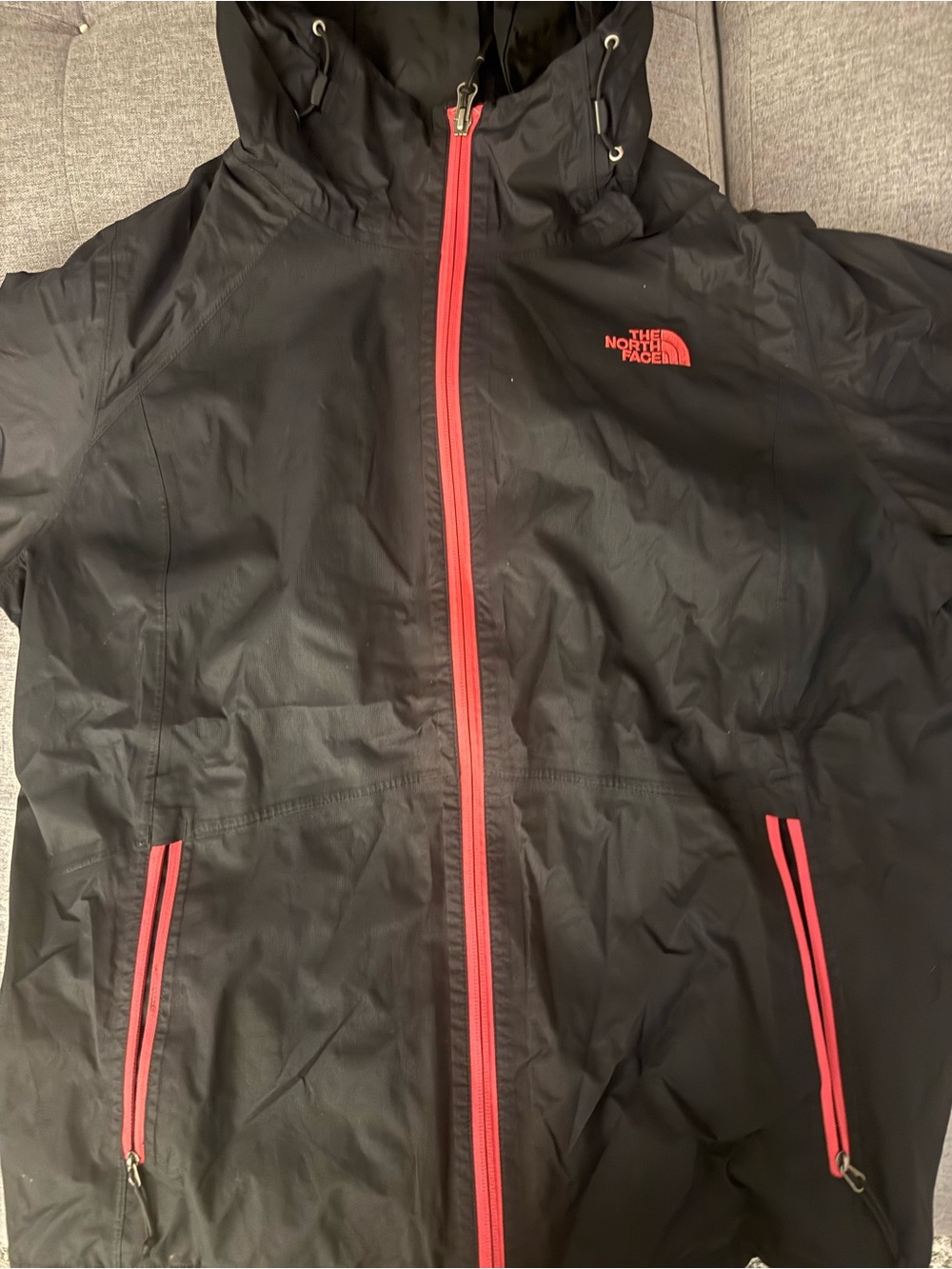 The North Face Womens Black Waterproof Jacket with pink Trim